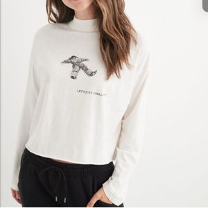 Aerie Long Sleeve Mockneck Cropped T-Shirt